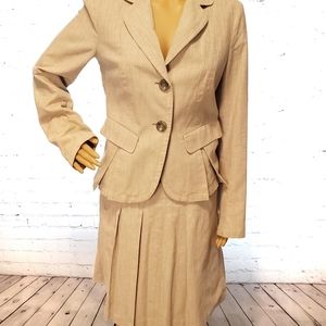 United Colors of Benetton tan skirt suit set